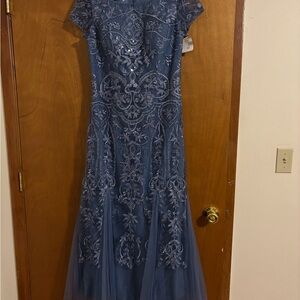 JJ House Trumpet/Mermaid Ankle-Length Lace Tulle Special Occasion Dress Sequins